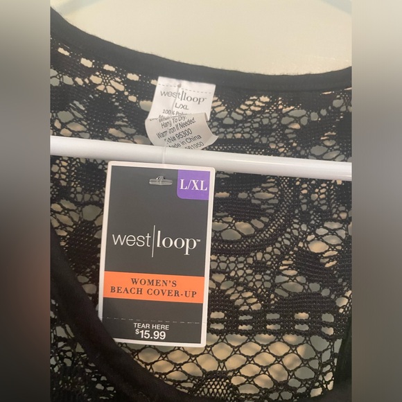 NWT West Loop Women’s Lace Beach Cover Up Black Size L/XL - Picture 5 of 5